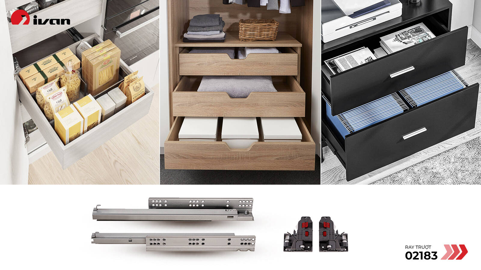 Ray trượt đáy hộc IVAN