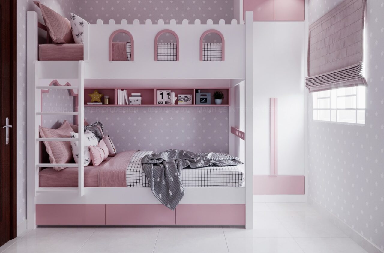 Giường Tầng Bé Gái Hoàn Hảo: Đẹp Lộng Lẫy, Vui Hết Ý