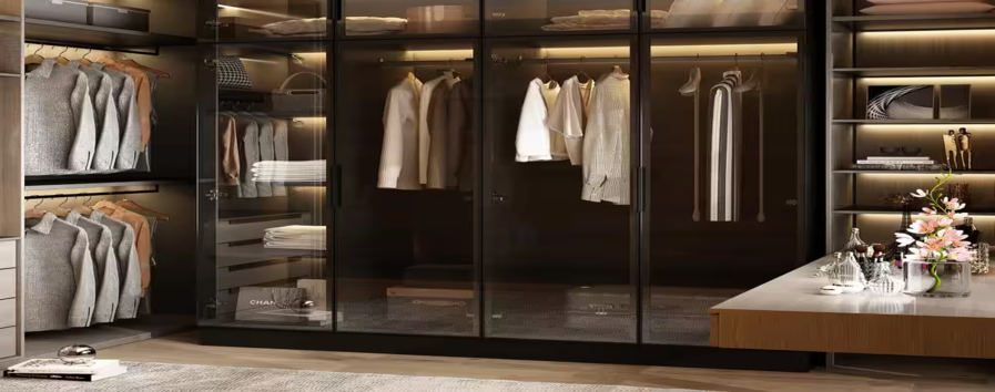 Mẫu Tủ Quần Áo Nhôm Kính 3 Buồng