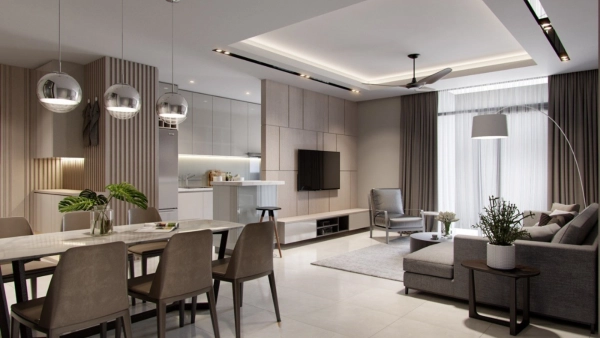 Giải Pháp Thiết Kế Nội Thất Phòng Khách và Bếp