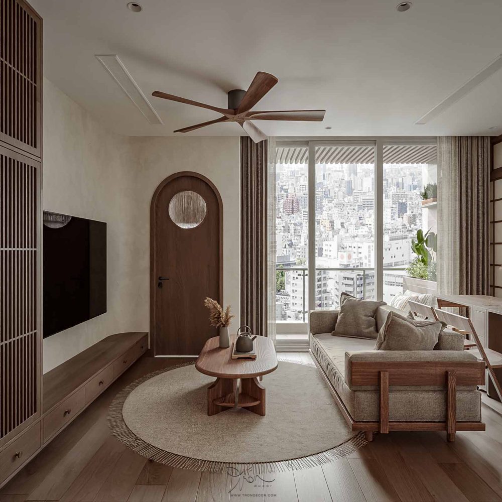 Thiết Kế Căn Hộ 2 Phòng Ngủ Phong Cách Japandi