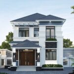 nhà mái Nhật 2 tầng 8x12m đẹp tinh tế