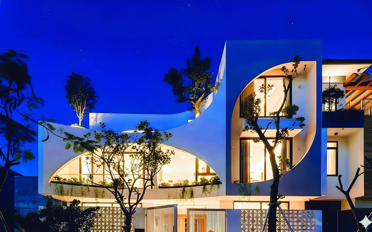 Leaf Shaped House: Kiến trúc cong đầy cảm xúc