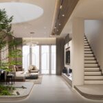 Cách Bố Trí Phòng Khách Hiện Đại Với Cầu Thang Đẹp