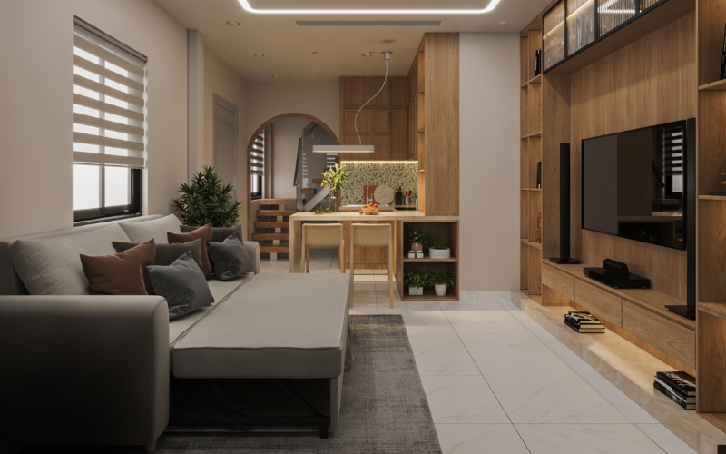 Tối Ưu Diện Tích Với Phòng Khách Liền Bếp 2025
