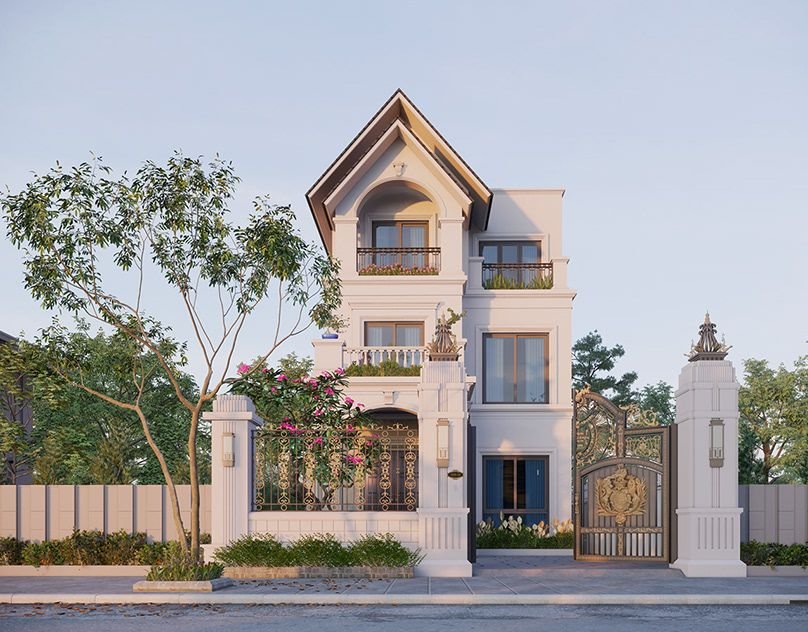 Mẫu cổng nhà phố 5m đẹp và độc đáo 2026